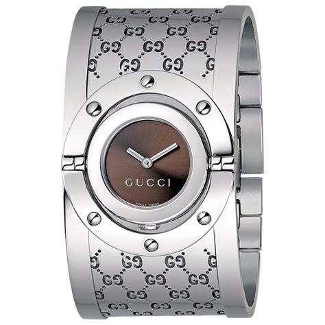 gucci silver bangle watch|Gucci sterling silver bracelet.